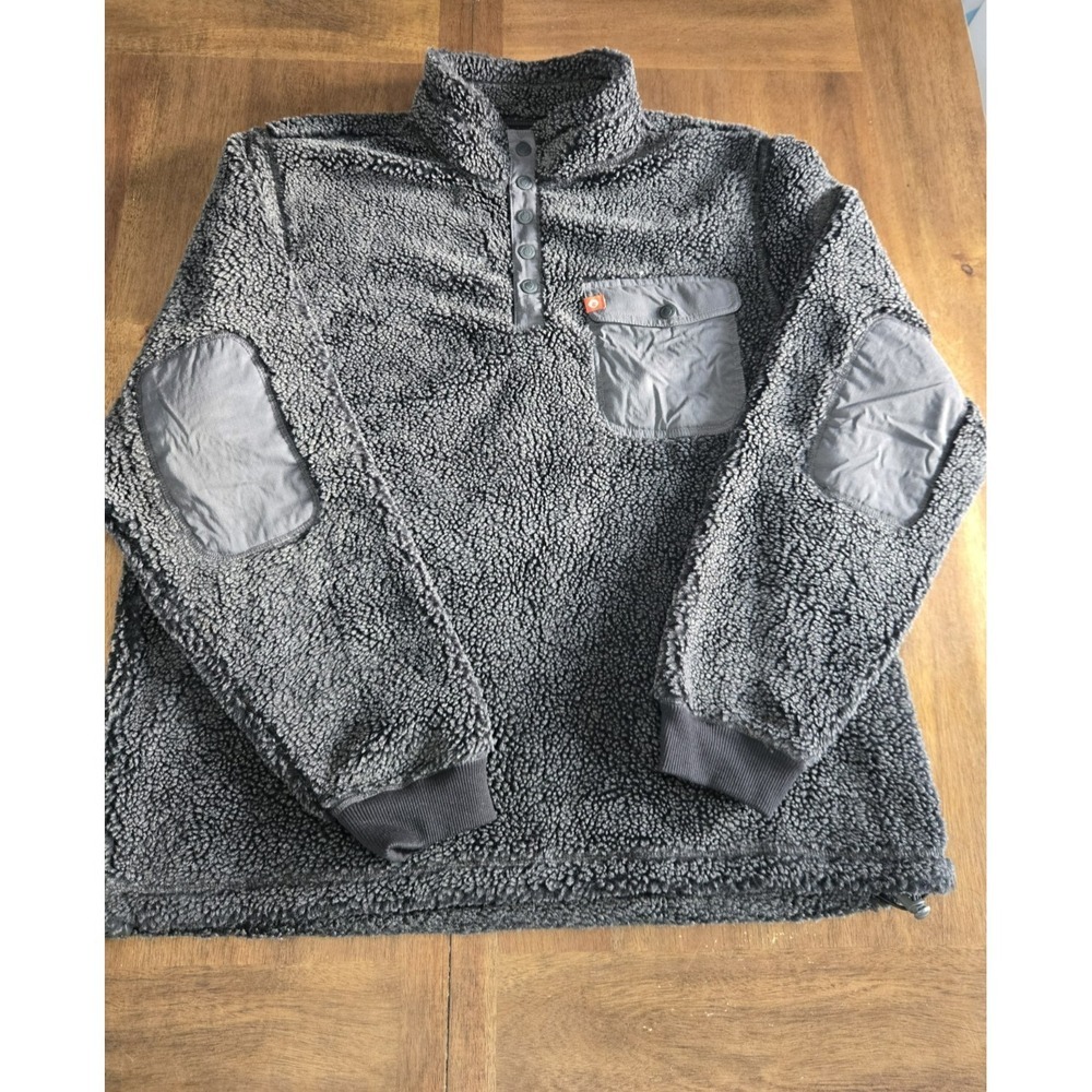 The American Outdoorsman Mens Fleece Pullover Sweater XL grey/black